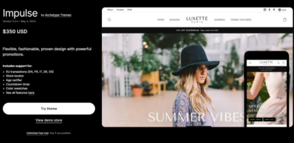 Impulse Shopify Theme - Modern Ecommerce Website Template